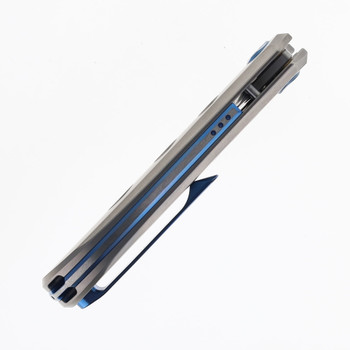 Poikilo Gecko WS3 Folding Knife Gray Titanium Handle M398 Plain Edge Satin Finish