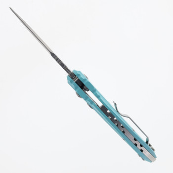 Hogue X1 Micro Folding Knife Blue Aluminum Handle 154CM Drop Point Plain Edge Stonewash Finish 24173