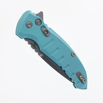 Hogue X1 Micro Folding Knife Blue Aluminum Handle 154CM Drop Point Plain Edge Stonewash Finish 24173