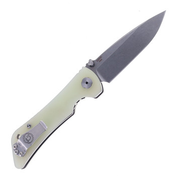 Southern Grind Spider Monkey Folding Knife Jade Titanium Handle S35VN Drop Point Plain Edge Stonewash Finish SG6030004