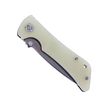 Southern Grind Spider Monkey Folding Knife Jade Titanium Handle S35VN Drop Point Plain Edge Stonewash Finish SG6030004