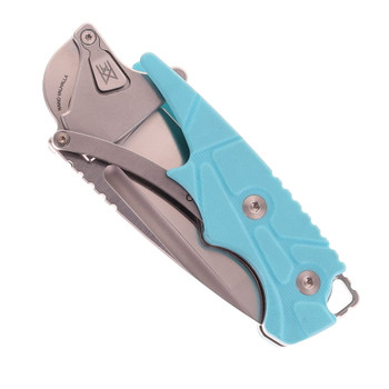 Midgards Nano Valhalla Folding Knife Bright Blue G10 Handle Hybrid Cryo Plain Edge