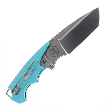 Midgards Nano Valhalla Folding Knife Bright Blue G10 Handle Hybrid Cryo Plain Edge