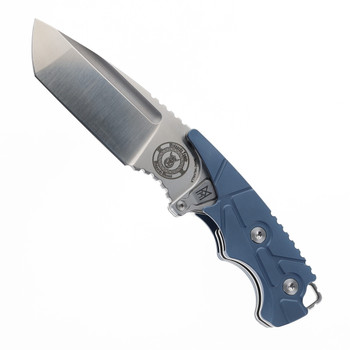 Midgards Nano Valhalla Folding Knife Blue Titanium Handle Hybrid Cryo Plain Edge