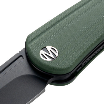 Molsect Orbit Folding Knife OD Green G10 Handle 14C28N Drop Point Plain Edge Black PVD Finish M1066OD