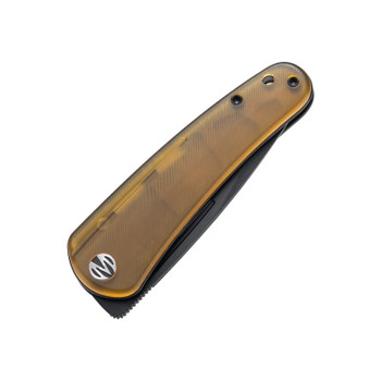 Molsect Orbit Folding Knife Ultem/PEI Handle 14C28N Drop Point Plain Edge Black PVD Finish M1066P