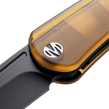 Molsect Orbit Folding Knife Ultem/PEI Handle 14C28N Drop Point Plain Edge Black PVD Finish M1066P