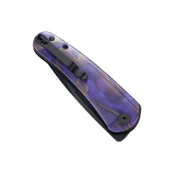 Molsect Orbit Folding Knife Purple Copper Foil Resin Handle 14C28N Drop Point Plain Edge Black PVD Finish M1066AP