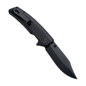 Molsect Jungle Folding Knife Black G10 Handle 14C28N Bowie Plain Edge Black PVD Finish M2023NR