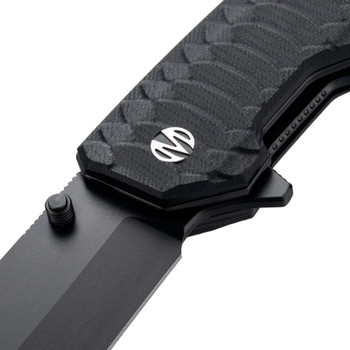Molsect Jungle Folding Knife Black G10 Handle 14C28N Bowie Plain Edge Black PVD Finish M2023NR