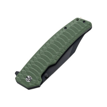 Molsect Jungle Folding Knife OD Green G10 Handle 14C28N Bowie Plain Edge Black PVD Finish M2023OD