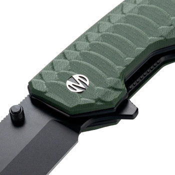 Molsect Jungle Folding Knife OD Green G10 Handle 14C28N Bowie Plain Edge Black PVD Finish M2023OD