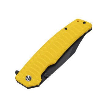 Molsect Jungle Folding Knife Speed Yellow G10 Handle 14C28N Bowie Plain Edge Black PVD Finish M2023SY