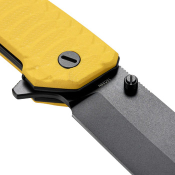 Molsect Jungle Folding Knife Speed Yellow G10 Handle 14C28N Bowie Plain Edge Black PVD Finish M2023SY