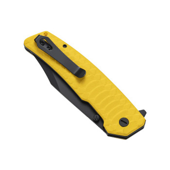 Molsect Jungle Folding Knife Speed Yellow G10 Handle 14C28N Bowie Plain Edge Black PVD Finish M2023SY