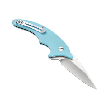 Molsect Cove Folding Knife Sky Blue G10 Handle 14C28N Drop Point Plain Edge Satin Finish M996SB