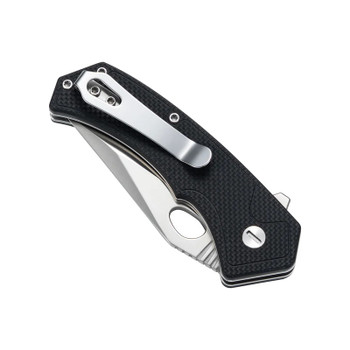 Molsect Croc Folding Knife Black G10 Handle 14C28N Clip Point Plain Edge Satin Finish M1216B