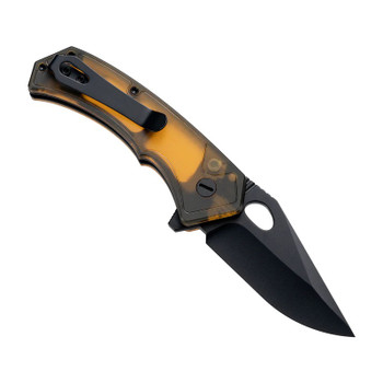 Molsect Croc Folding Knife Ultem/PEI Handle 14C28N Clip Point Plain Edge Black PVD Finish M1216P