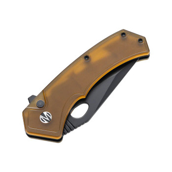 Molsect Croc Folding Knife Ultem/PEI Handle 14C28N Clip Point Plain Edge Black PVD Finish M1216P