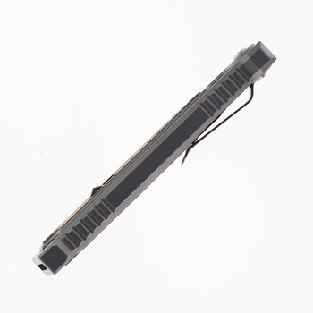 Reate OG EXO Knife Titanium w/ Burlap Micarta Double Edge Elmax Blade