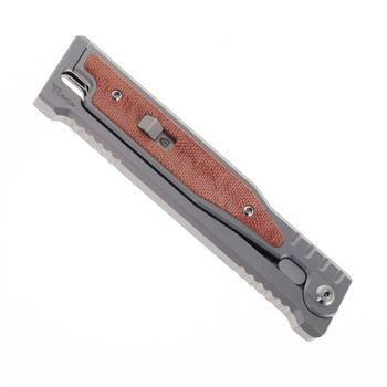 Reate OG EXO Gravity Knife Titanium w/ Orange Micarta Tanto Elmax Blade