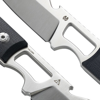 Molsect NOIZ Fixed Blade Knife Black G10 Handle 14C28N Sheepsfoot Point Plain Edge Satin Finish M101B