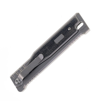 Reate OG EXO Gravity Knife Titanium w/ Black Micarta Drop Point Elmax Blade