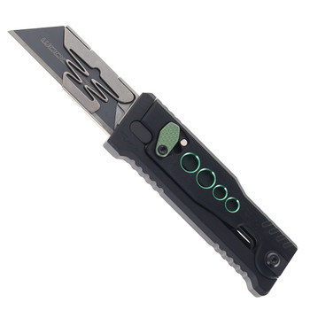 Reate Exo-U Utility Knife Black Aluminum Handle with Green Speed Hole