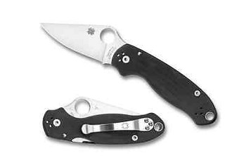 Spyderco Paramilitary 3 Folding Knife G10 Handle S45VN Plain Edge Blade Para 3 C223GP