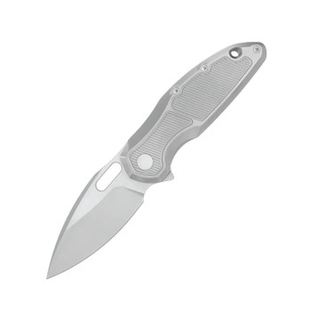 Molsect Mantle Folding Knife Beadblast Titanium Handle S35VN Drop Point Plain Edge Beadblast/Belt Satin Finish M1183T