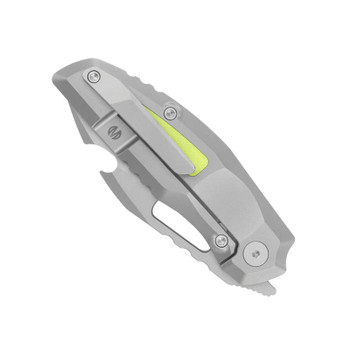 Molsect 808Attack Folding Knife Beadblast Titanium/Yellow G10 Handle S90V Plain Edge Beadblast Finish MUC808AG