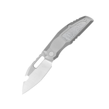 Molsect 808Attack Folding Knife Beadblast Titanium/Silver Crystal Timascus Handle S90V Plain Edge Beadblast/Belt Satin Finish MUC808AS`