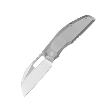 Molsect 808Decay Folding Knife Beadblast Titanium Handle S90V Sheepsfoot Plain Edge Beadblast/Belt Satin Finish MUC880DT