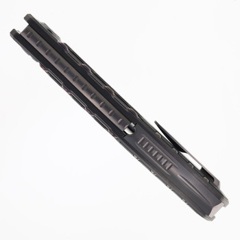 Maxace Vortex 2.0 Folding Knife Black Swirled Carbon Fiber Inlay Handle CPM-3V Plain Edge M03A