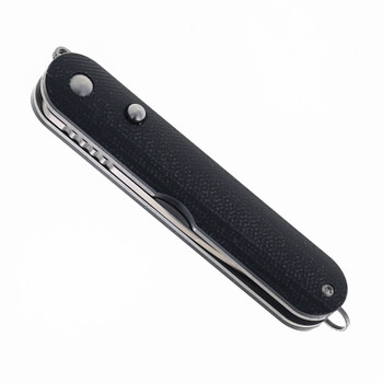 Rapax Kiki Folding Knife Black Micarta Handle VG-10 Drop Point Plain Edge Satin Finish MK001-1BK