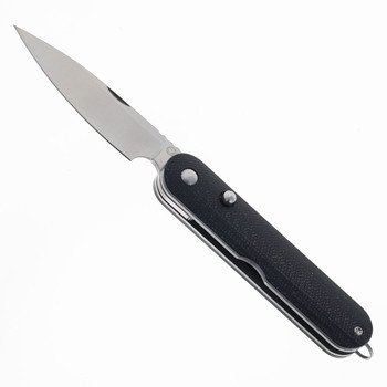 Rapax Kiki Folding Knife Black Micarta Handle VG-10 Drop Point Plain Edge Satin Finish MK001-1BK