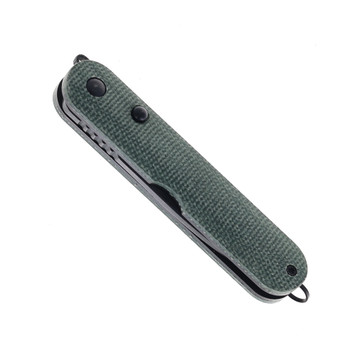 Rapax Kiki Folding Knife Olive Green Micarta Handle VG-10 Drop Point Plain Edge Black Stonewash Finish MK001-1GN
