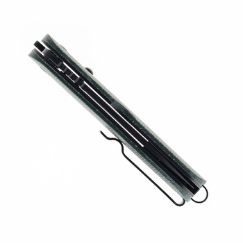 Rapax Kiki Folding Knife Olive Green Micarta Handle VG-10 Drop Point Plain Edge Black Stonewash Finish MK001-1GN