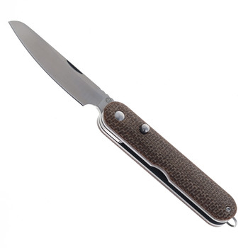 Rapax Mimi Folding Knife Brown Micarta Handle VG-10 Plain Edge Satin Finish MK001-2BR