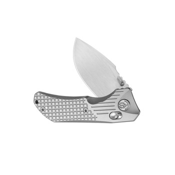 KB Jarpen Folding Knife Sandblast Titanium Handle S90V Drop Point Plain Edge Hand Satin Finish KB415A