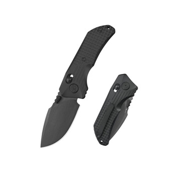 KB Knives Jarpen Folding Knife Black PVD Titanium Handle S90V Drop Point Plain Edge Black DLC Finish KB415C