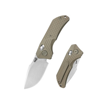 KB Knives Jarpen Folding Knife Bronze Ano Titanium Handle S90V Drop Point Plain Edge Hand Rubbed Satin Finish KB415D