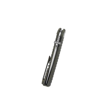 KB Interflow Folding Knife Flame Ano/Frag Handle M390 Tanto Point Plain Edge Belt Satin Finish KB294D