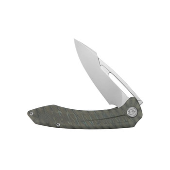 KB Knives Merced Folding Knife Flame Ano Titanium Handle M390 Drop Point Plain Edge Beadblast Finish KB352B