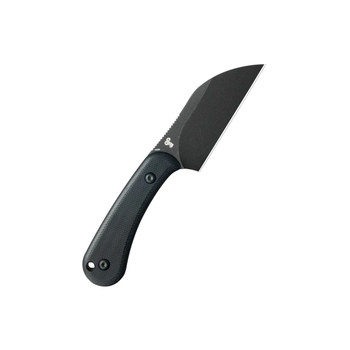 Kubey Rockhopper Fixed Blade Knife Black G10 Handle 14C28N Wharncliffe Plain Edge Blackwash Finish KU412B