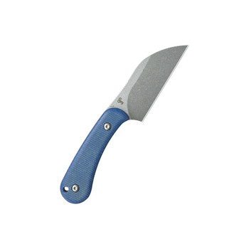Kubey Rockhopper Fixed Blade Knife Blue Micarta Handle 14C28N Wharncliffe Plain Edge Beadblast Finish KU412C