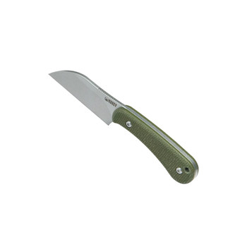 Kubey Rockhopper Fixed Blade Knife Green Micarta Handle 14C28N Wharncliffe Plain Edge Beadblast Finish KU412E