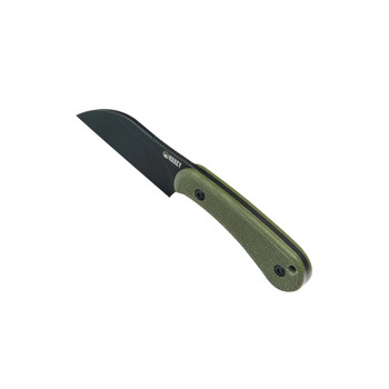 Kubey Rockhopper Fixed Blade Knife Green Micarta Handle 14C28N Wharncliffe Plain Edge Blackwash Finish KU412F