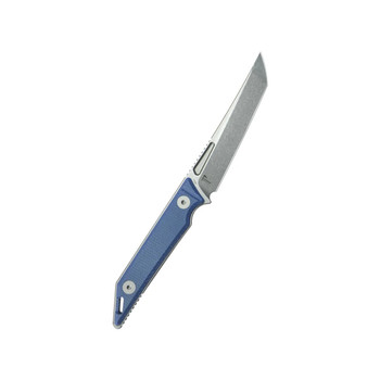 Kubey Goliath Fixed Blade Knife Denim Micarta Handle 14C28N Tanto Point Plain Edge Beadblast Finish KU430C