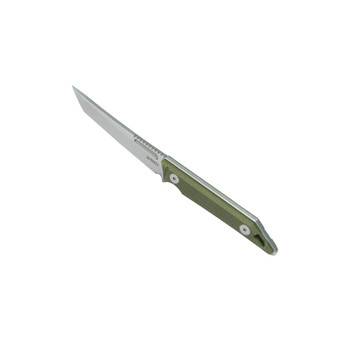 Kubey Goliath Fixed Blade Knife Green Micarta Handle 14C28N Tanto Point Plain Edge Beadblast Finish KU430E